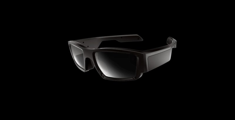 Vuzix smartglasses have the projector housed in the side bar.