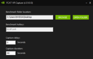 The FCAT VR Capture Tool GUI