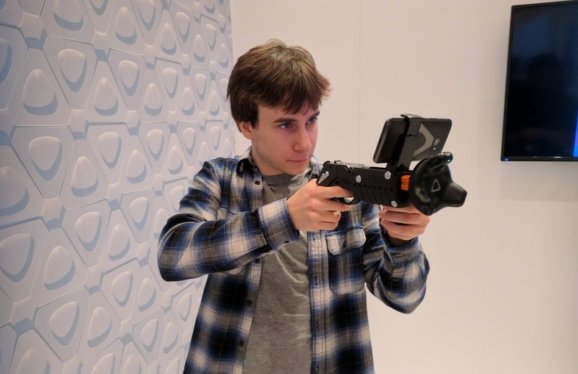 The Vive Tracker enables users to decouple from the seated VR of the Vive and Oculus Rift.