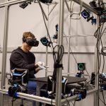 We're working on new ways to bring your hands in virtual and augmented reality. Wearing these gloves, you can draw, type on a virtual keyboard, and even shoot webs like Spider Man. That's what I'm doing here.
