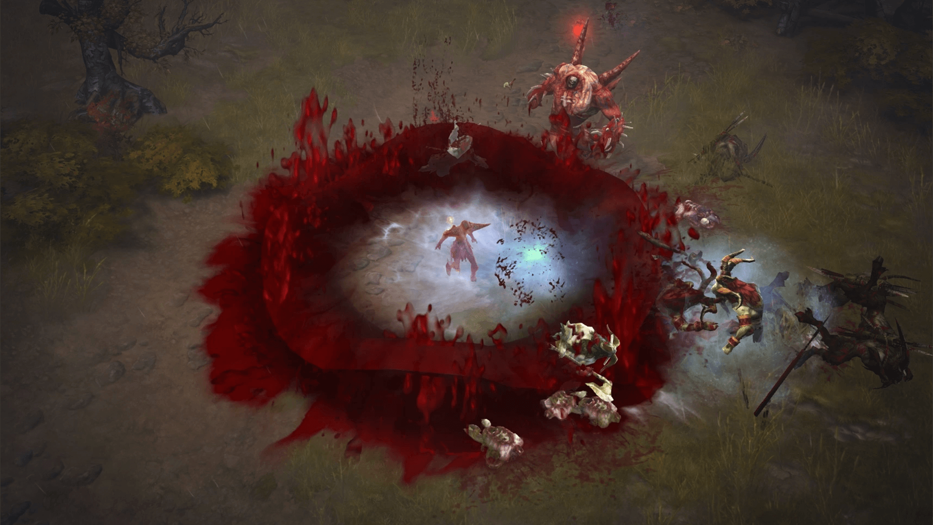 So much blood, courtesy of the Diablo III's Necromancer.