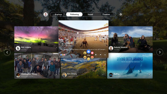 Facebook's new Samsung Gear VR app shows all the 360 photos and videos shared on the social network.