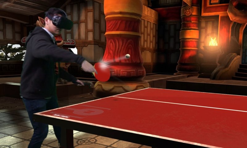 VRSports includes a ping pong game.
