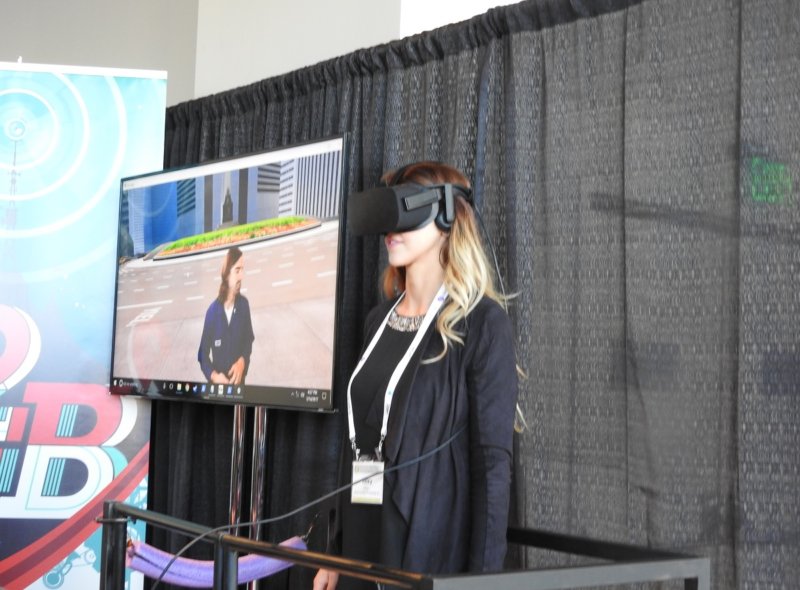 Two Bit Circus demos a VR experience with a motion platform.