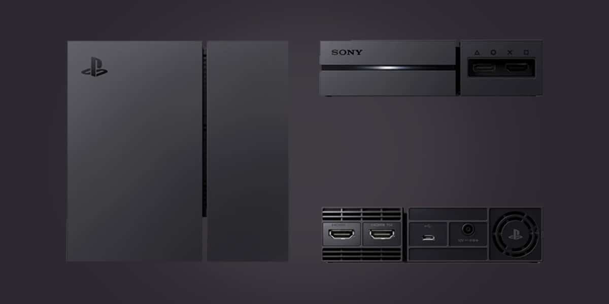 playstation processor box grey background